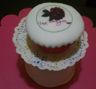 Cupcake con impresión Dia de la Madre. receta.