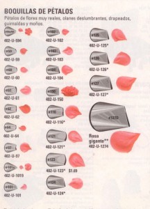 Boquillas para hacer pétalos